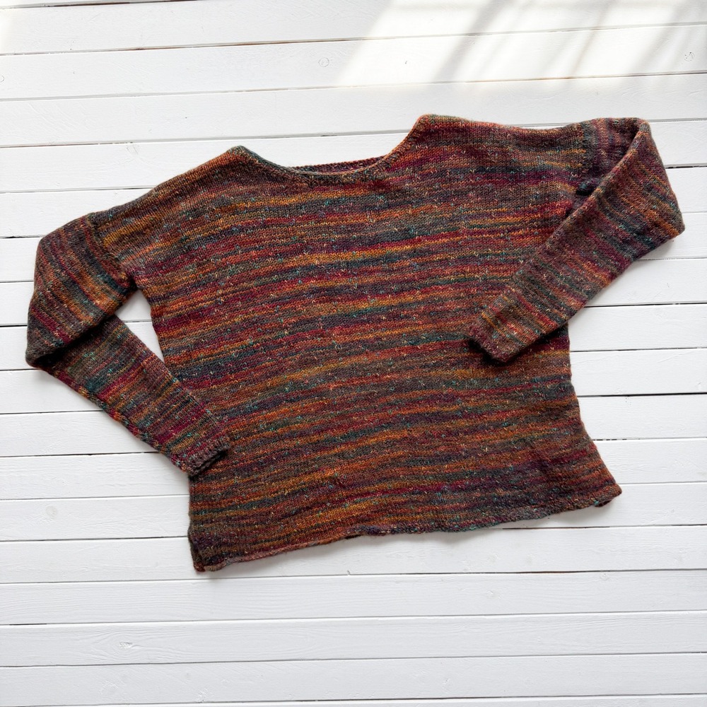 Women's Multicolor Striped Scoop Neck Sweater